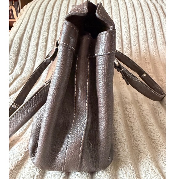 Coach Penelope Shopper Tote Brown Pebbled Leather Shoulder Bag F14686 - Picture 15 of 16